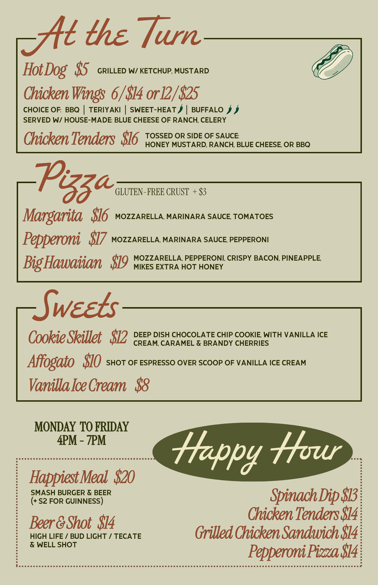 Menu — Birdie's Clubhouse